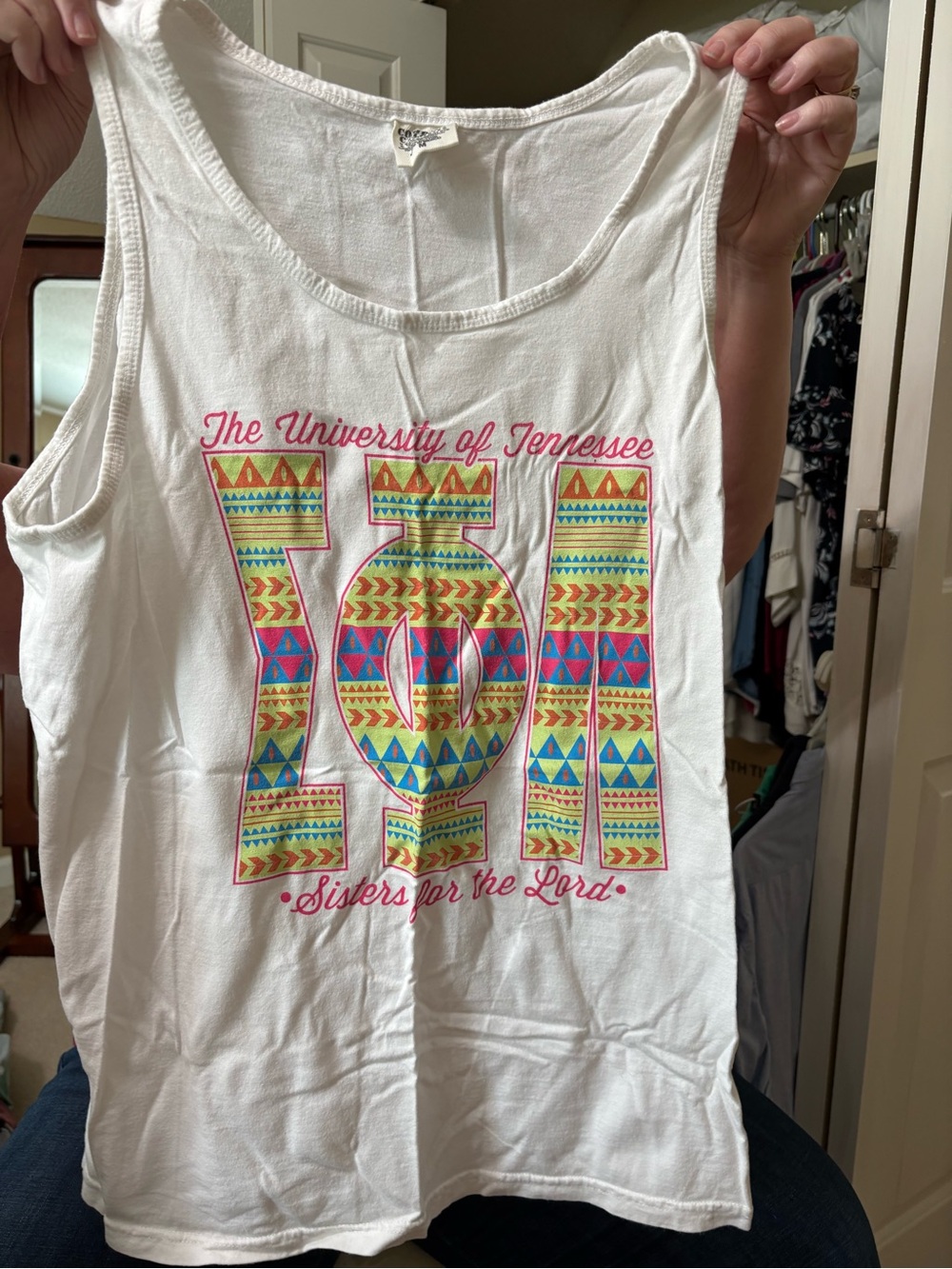 University of Tennessee Sigma Phi Lambda Sorority Tank Top with Aztec Letters